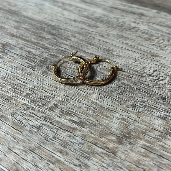 Crystal Haze Gold Mini Serena Hoops - Picture 7 of 12